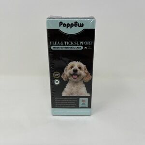 Poppaw Flea & Tick Support for Dogs Beef Flavor Liquid Drops 2oz Sealed